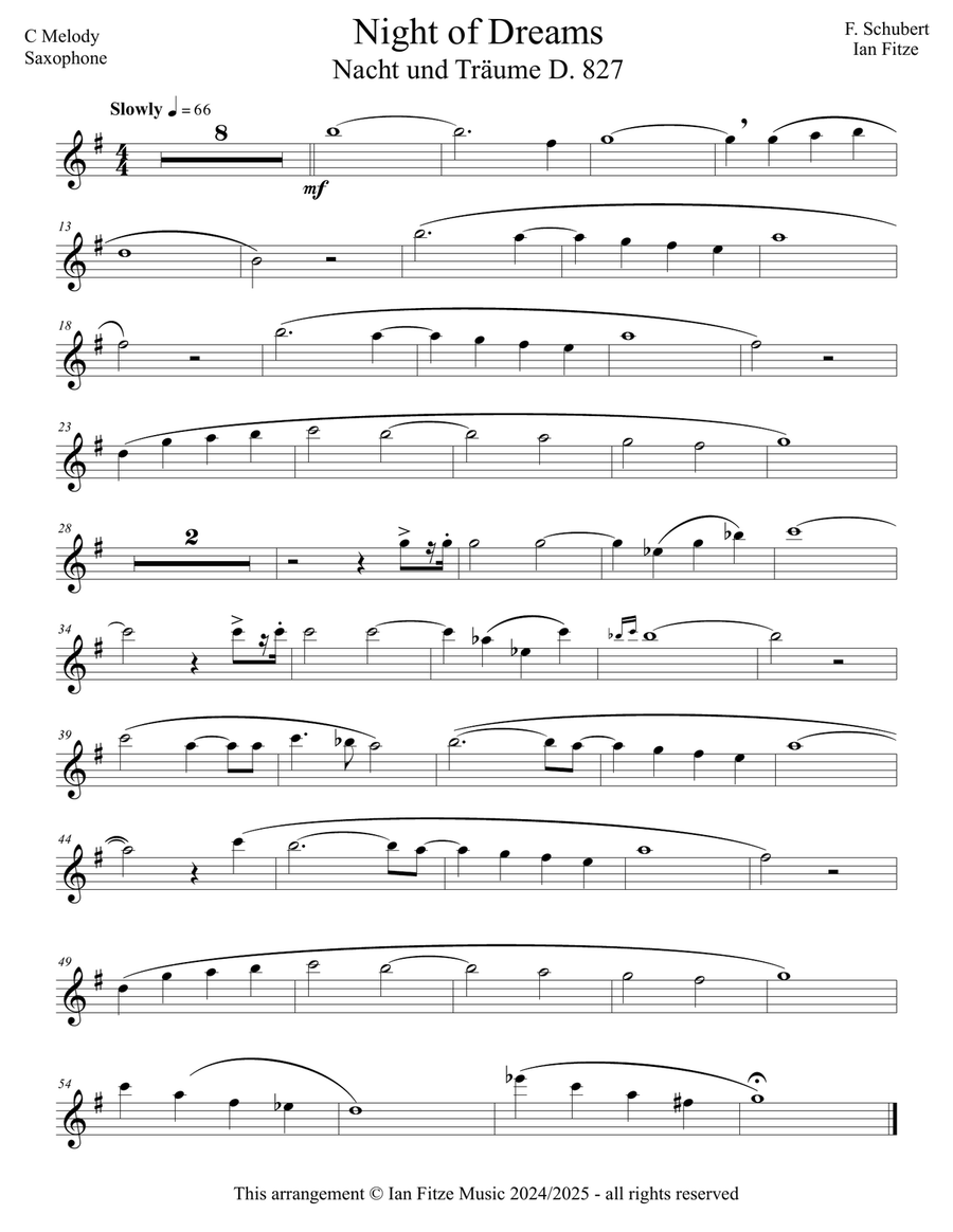 Night of Dreams (Nacht und Träume Op. 48 No. 2) Piano Method scores gallery preview page 1