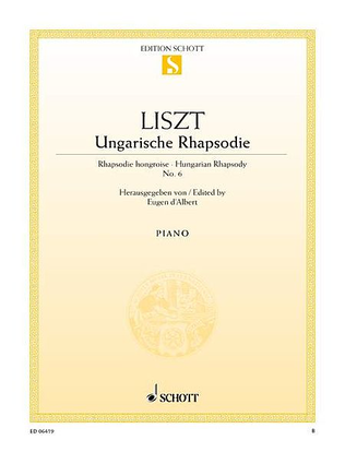 Book cover for Hungarian Rhapsody No. 6 in D-flat Major