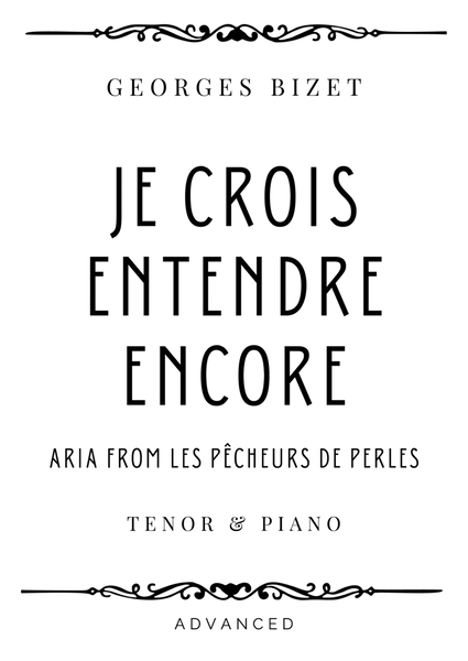 Bizet - Je Crois Entendre Encore (Aria from Les Pêcheurs de Perles) for Tenor & Piano - Advanced image number null