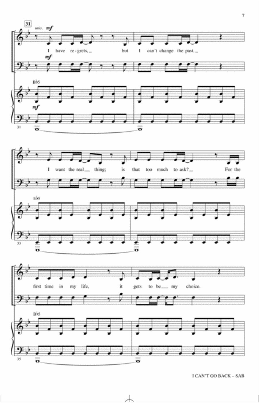 I Can't Go Back (from Pretty Woman: The Musical) (arr. Mark Brymer) 3-Part scores gallery preview page 6