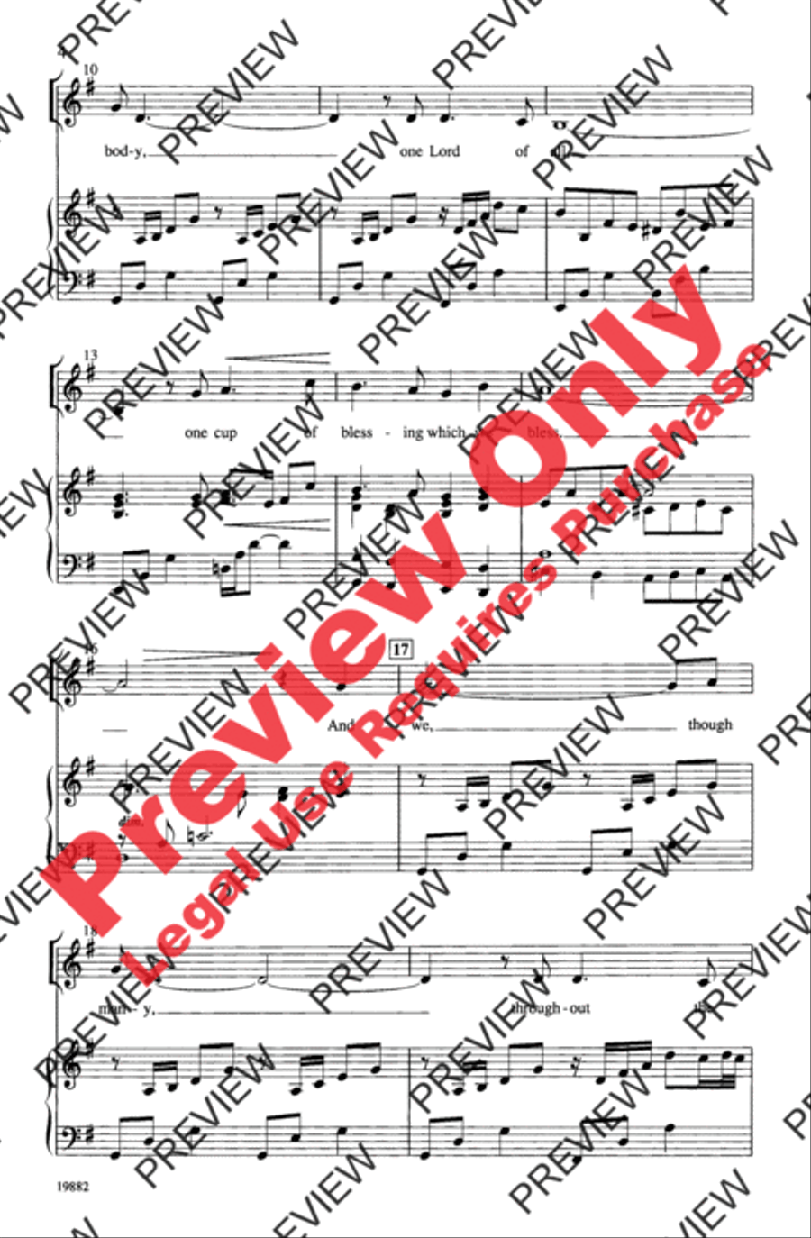 One Bread, One Body Unison Choir scores gallery preview page 4