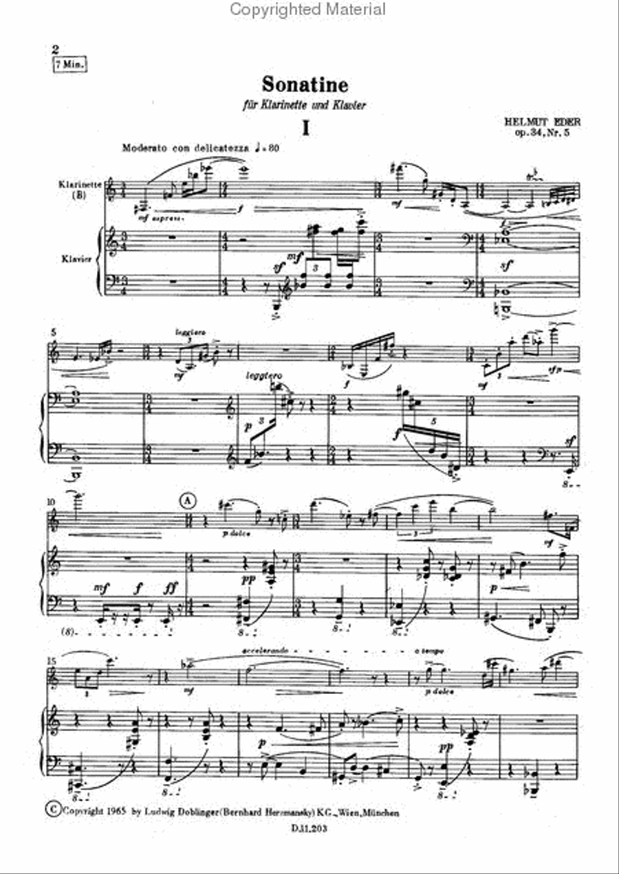 Sonatine Clarinet Solo scores gallery preview page 2