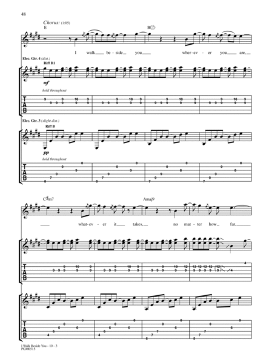 I Walk Beside You Guitar Tablature scores gallery preview page 3