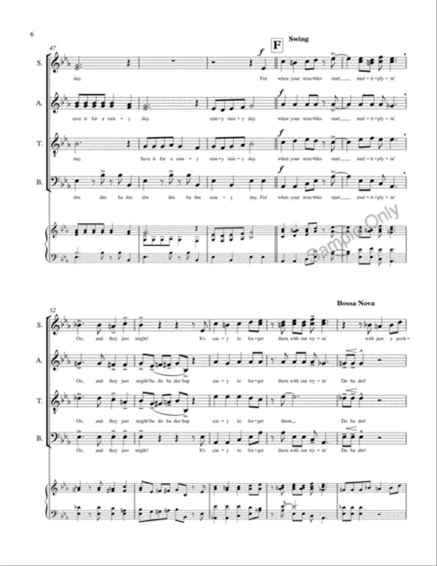 Catch A Falling Star 4-Part scores gallery preview page 6