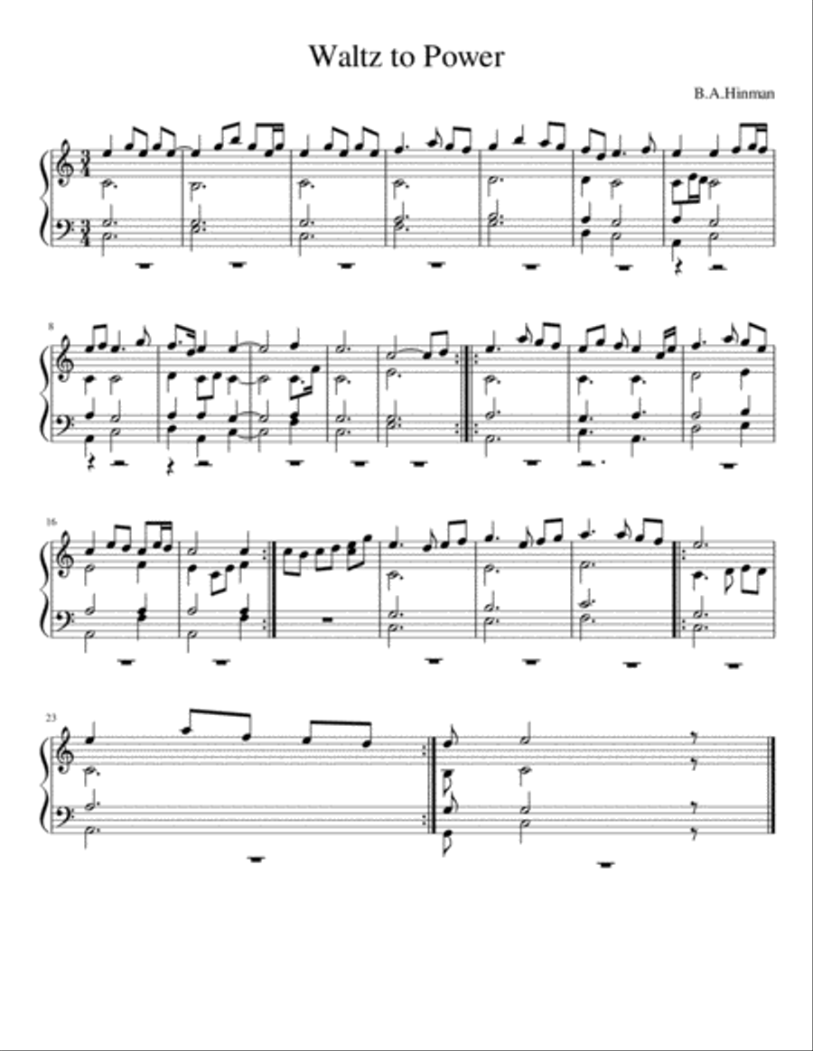 Waltz to Power Waltz to Power Piano Solo scores gallery preview page 1