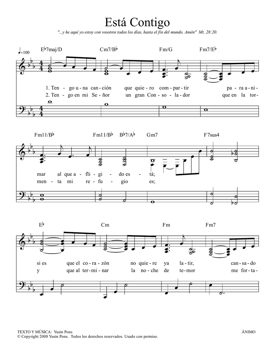 Está contigo Voice scores gallery preview page 1