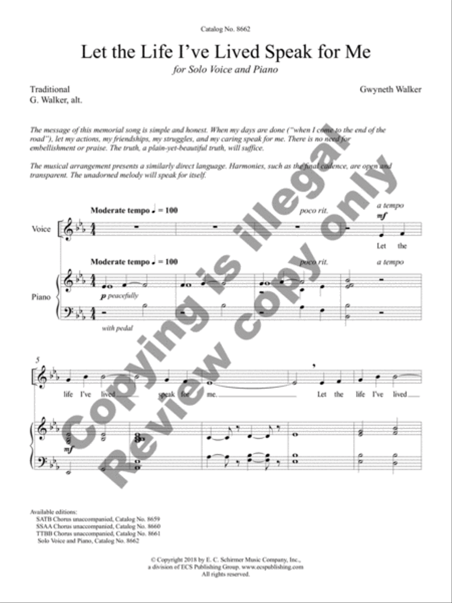 Let the Life I've Lived Speak for Me High Voice scores gallery preview page 3