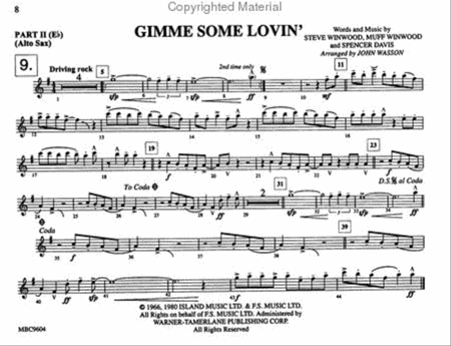 Combo Blasters for Pep Band - Part II (Eb Alto Saxophone) Pep Band scores gallery preview page 2
