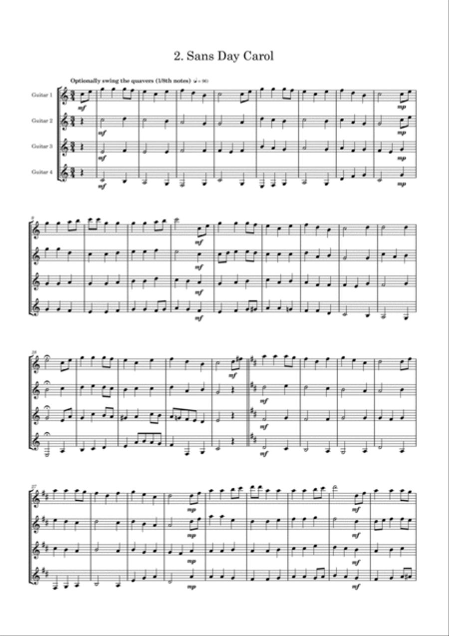 6 Christmas Crackers for 4 guitars or large ensemble Large Ensemble scores gallery preview page 6