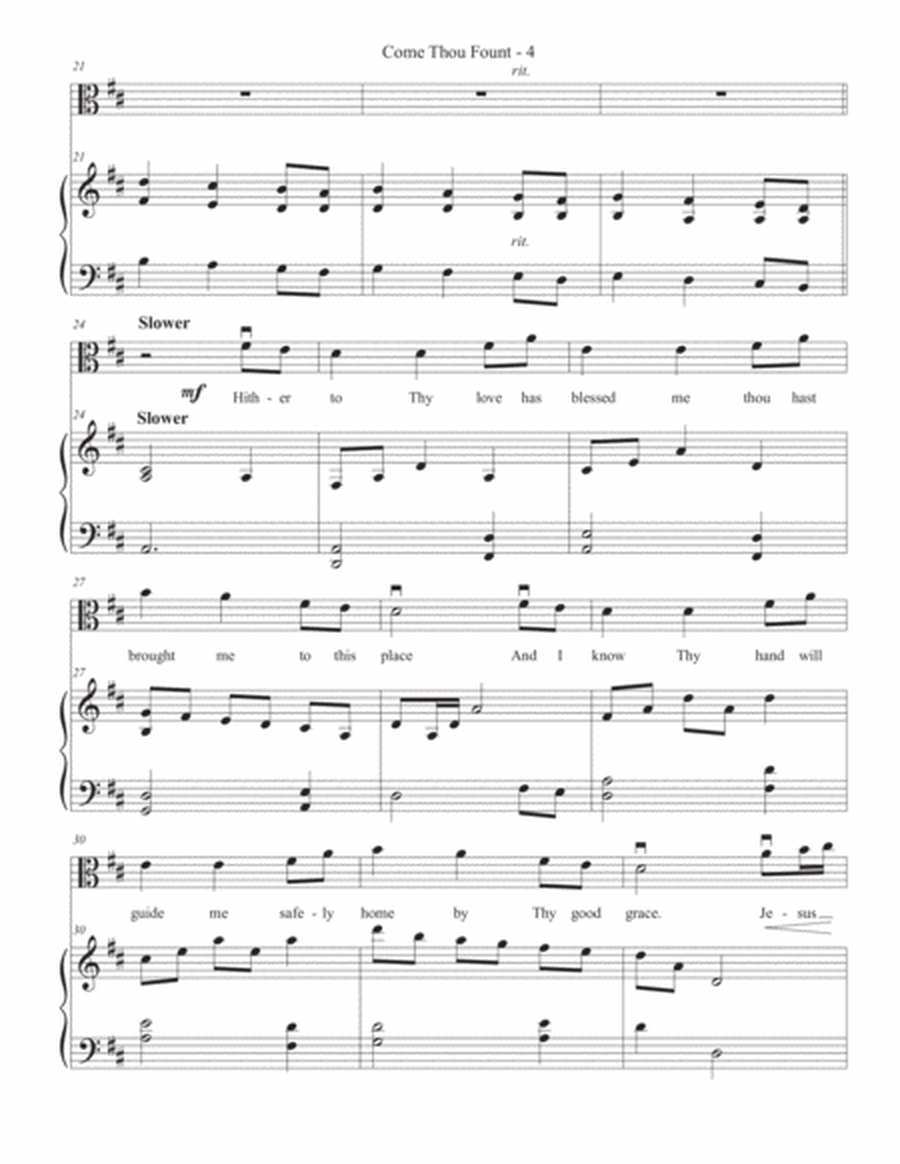 Come Thou Fount of Every Blessing - Viola Solo
