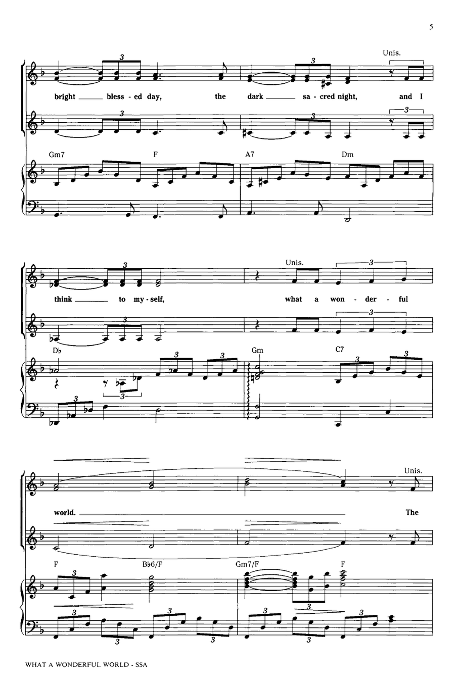 What A Wonderful World (arr. Mark Brymer) SSA scores gallery preview page 3