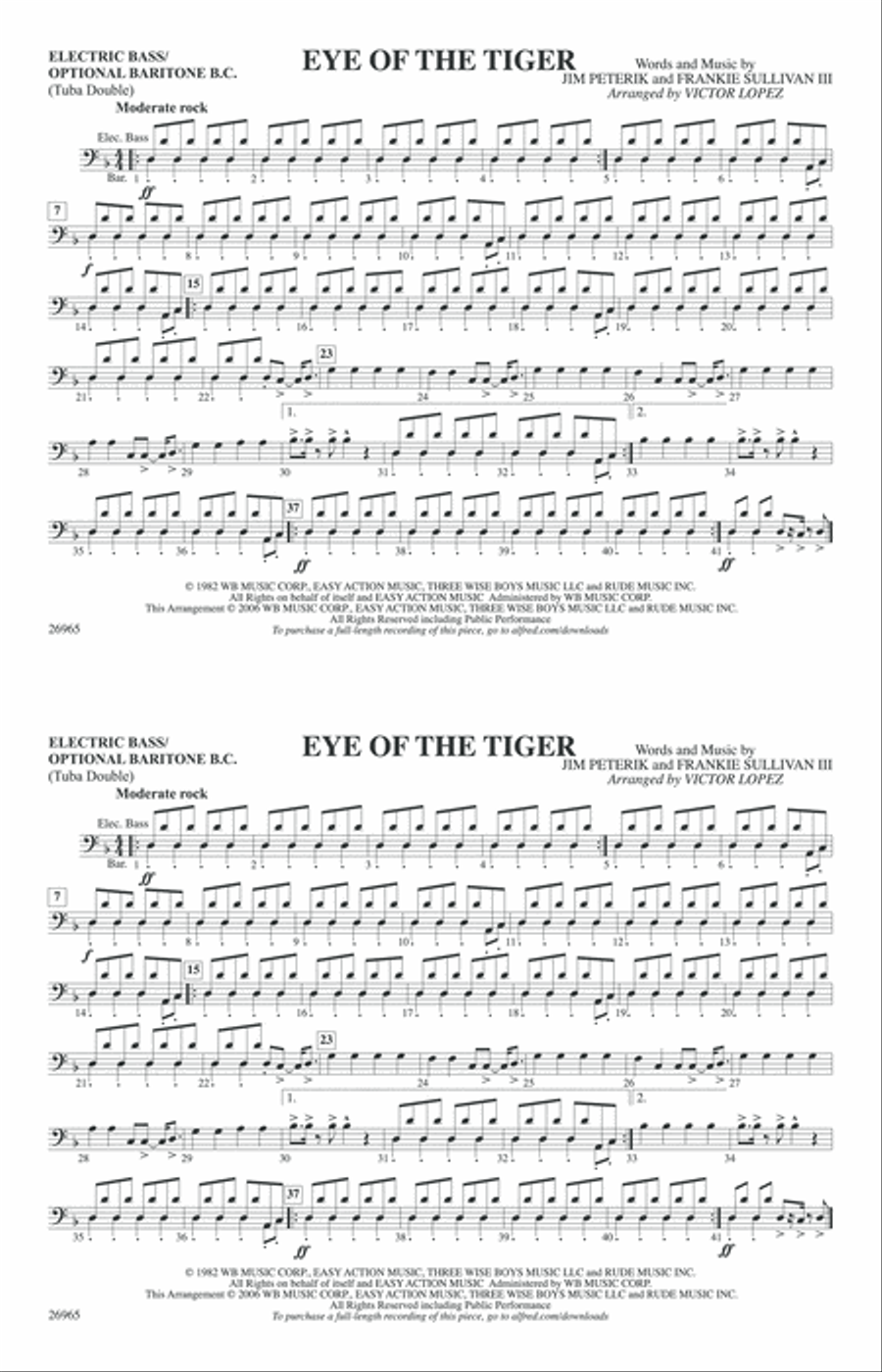 Eye of the Tiger: Electric Bass Marching Band scores gallery preview page 1