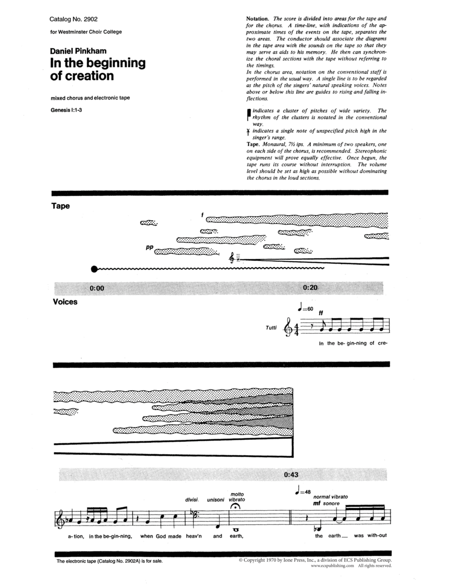 In the Beginning of Creation 4-Part scores gallery preview page 1