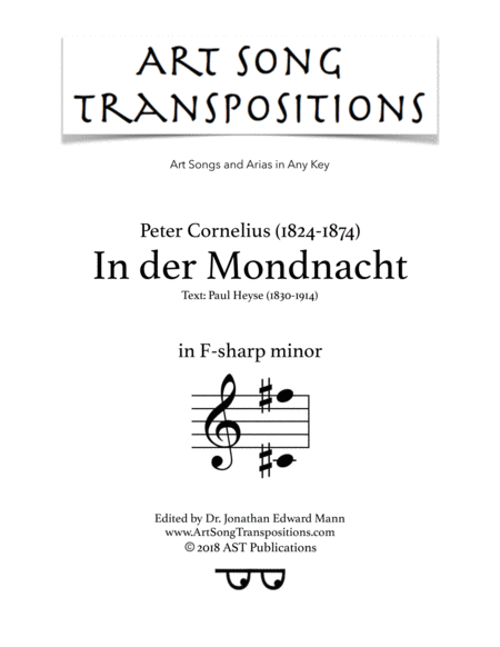 CORNELIUS: In der Mondnacht (transposed to F-sharp minor)