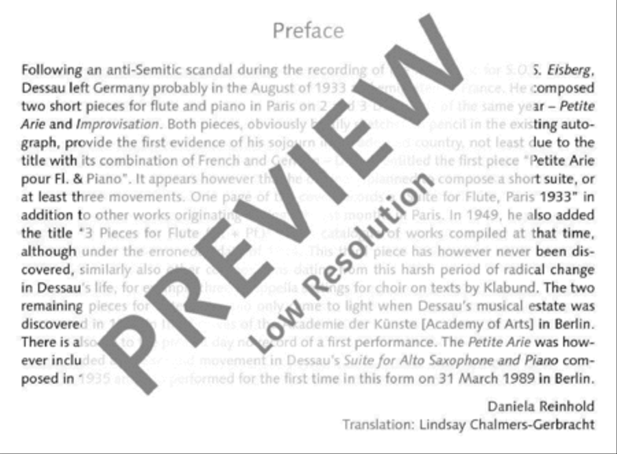 Petite Aire et Improvisation Flute Solo scores gallery preview page 6