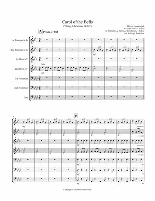 Carol of the Bells (F min) (Brass Septet - 2 Trp, 2 Hrn, 2 Trb, 1 Tuba)