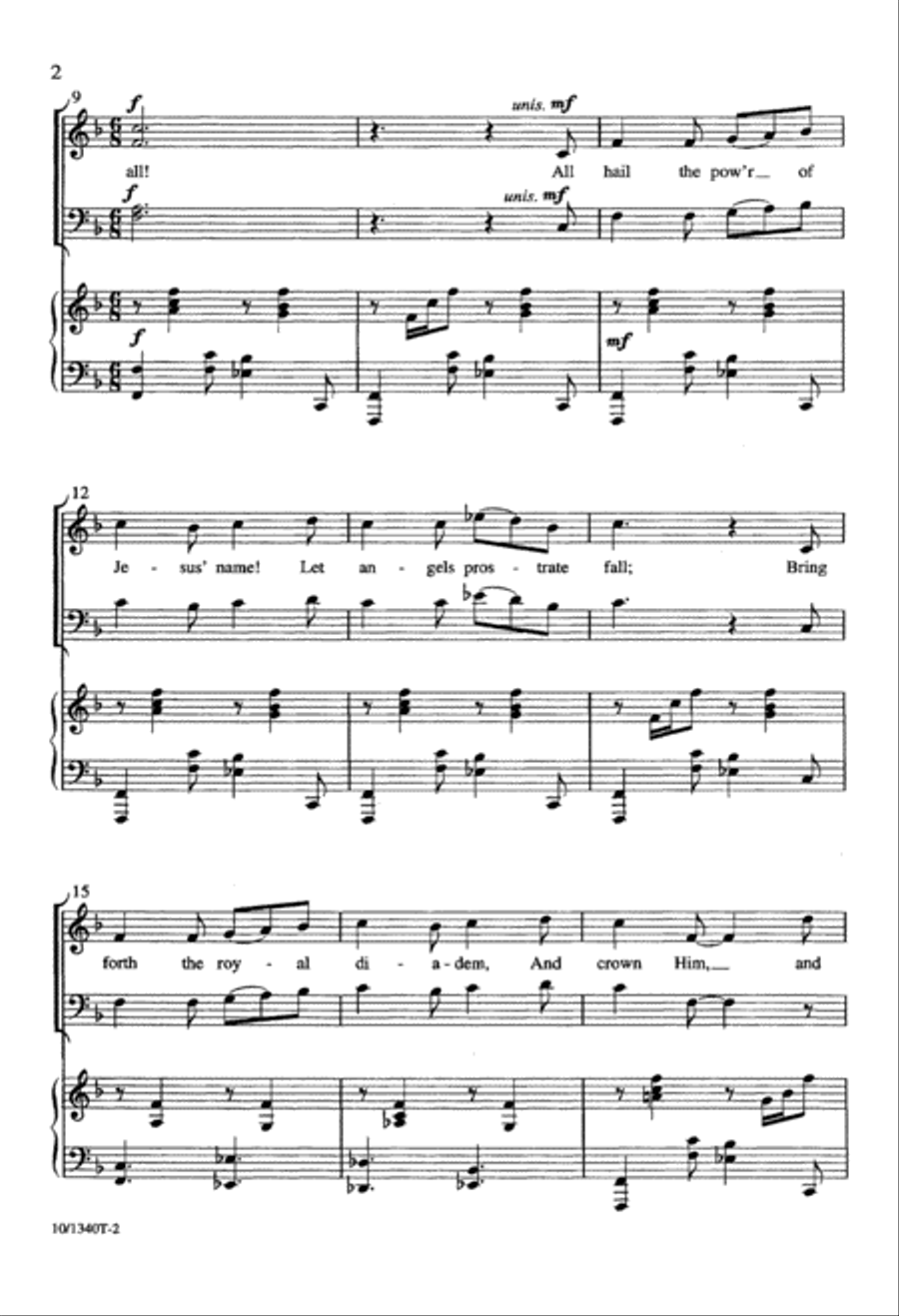 Crown Him Lord of All 4-Part scores gallery preview page 2