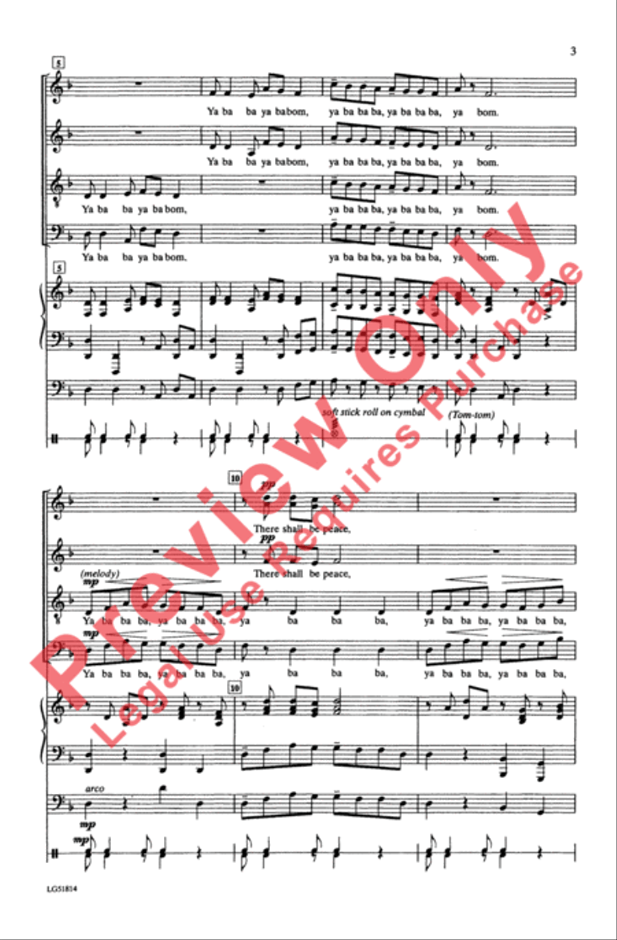 Ya Ba Bom 4-Part scores gallery preview page 3