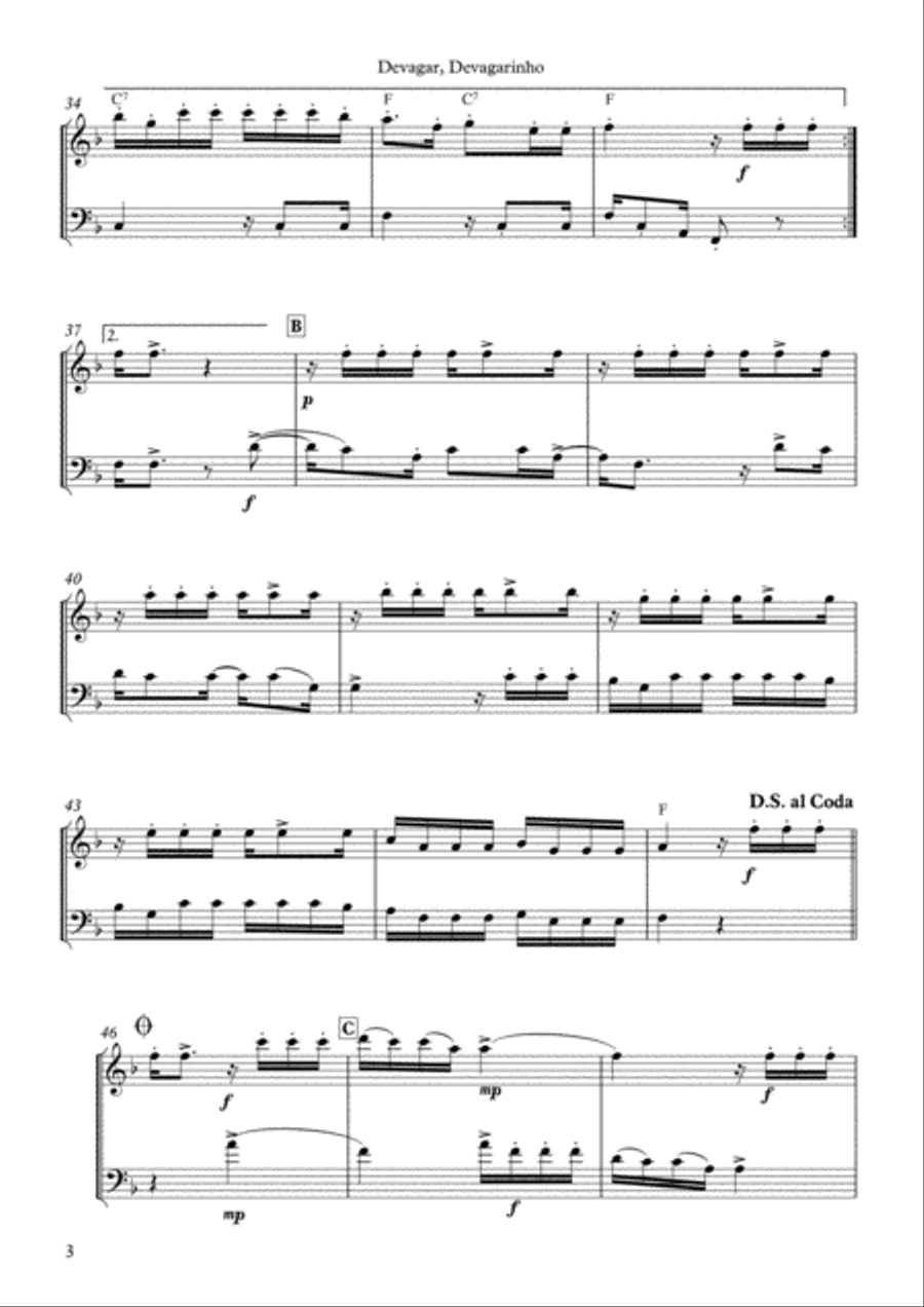 Devagar, Devagarinho Woodwind Ensemble scores gallery preview page 4