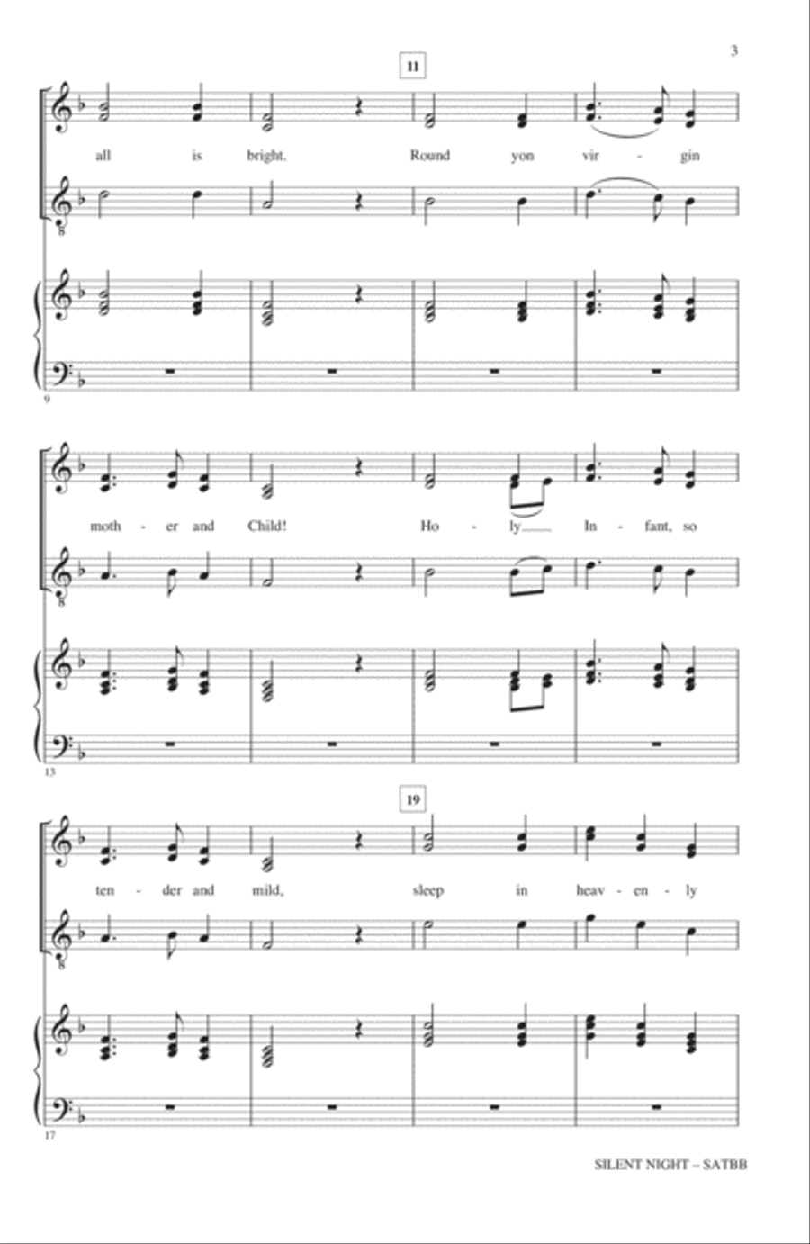 Silent Night (adapt. Roger Emerson) SATBarB scores gallery preview page 2