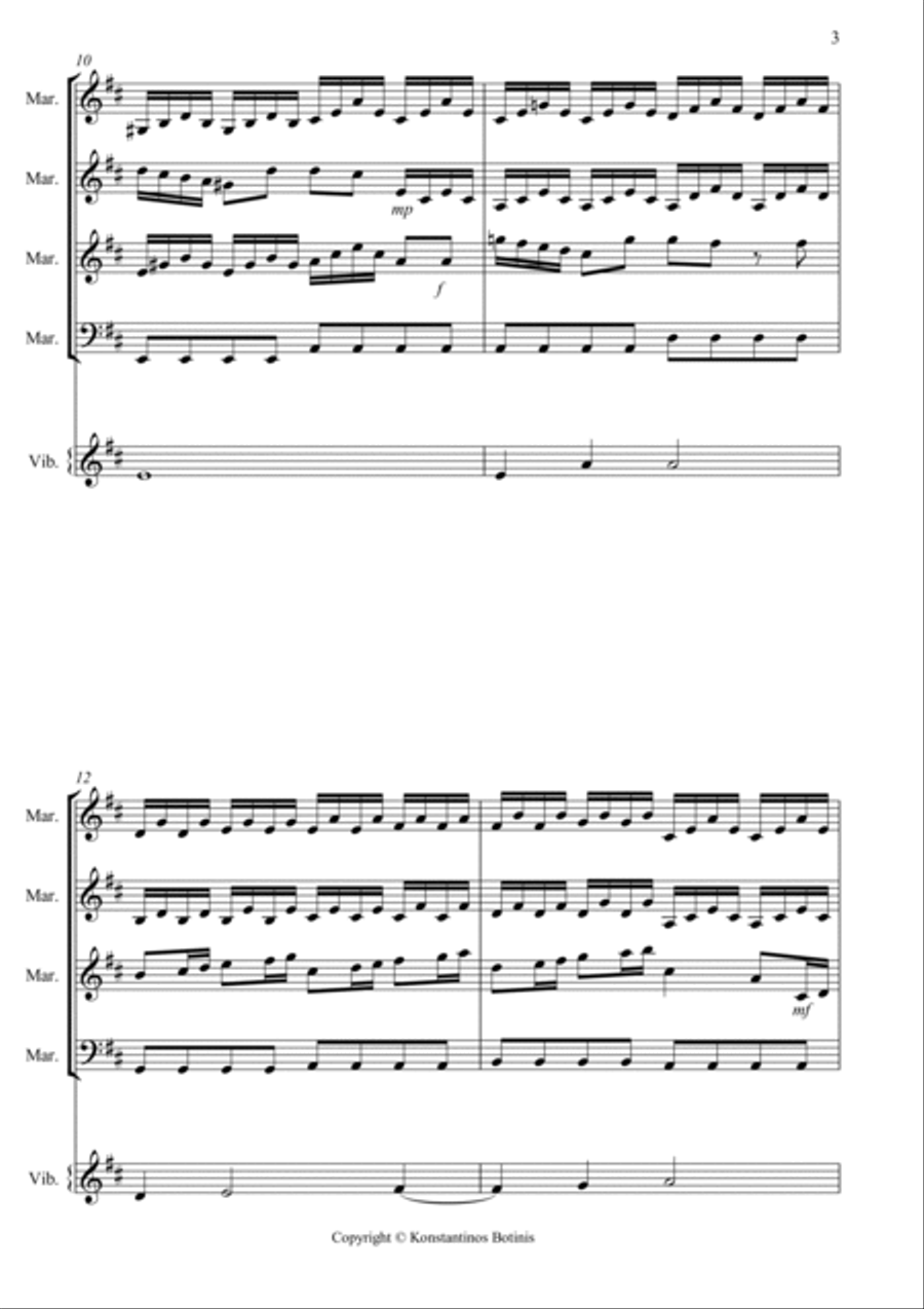 A.Vivaldi Largo from Winter for percussion quintet Percussion scores gallery preview page 3