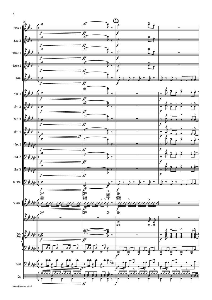 Que Sera Mi Vida Jazz Ensemble scores gallery preview page 4