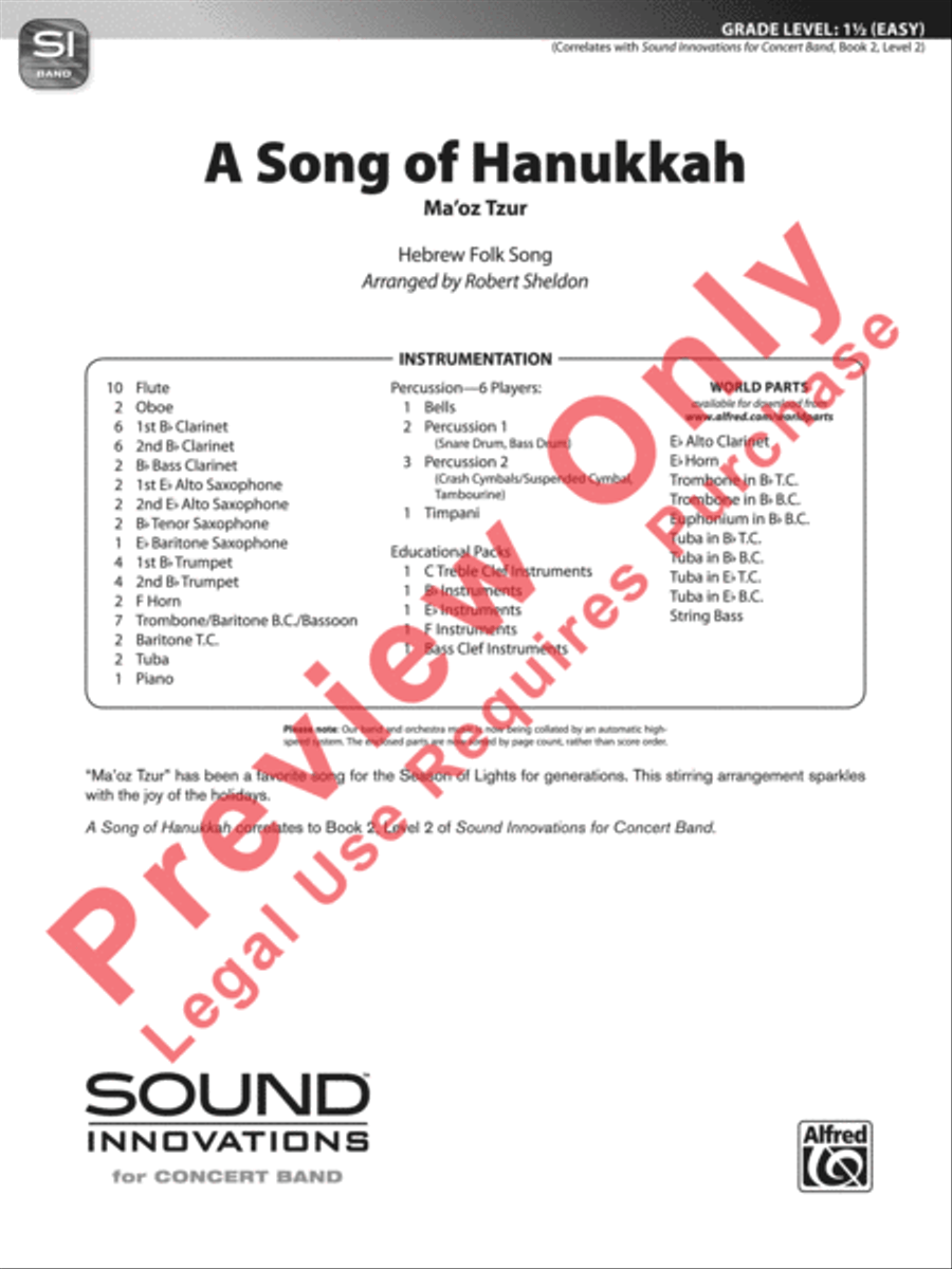 A Song of Hanukkah Concert Band scores gallery preview page 2