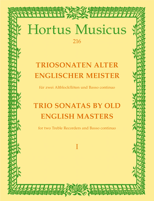 Book cover for Triosonaten alter englischer Meister for 2 Treble Recorders and Basso continuo