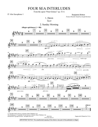 Book cover for Four Sea Interludes (from the opera "Peter Grimes") - Eb Alto Saxophone 1