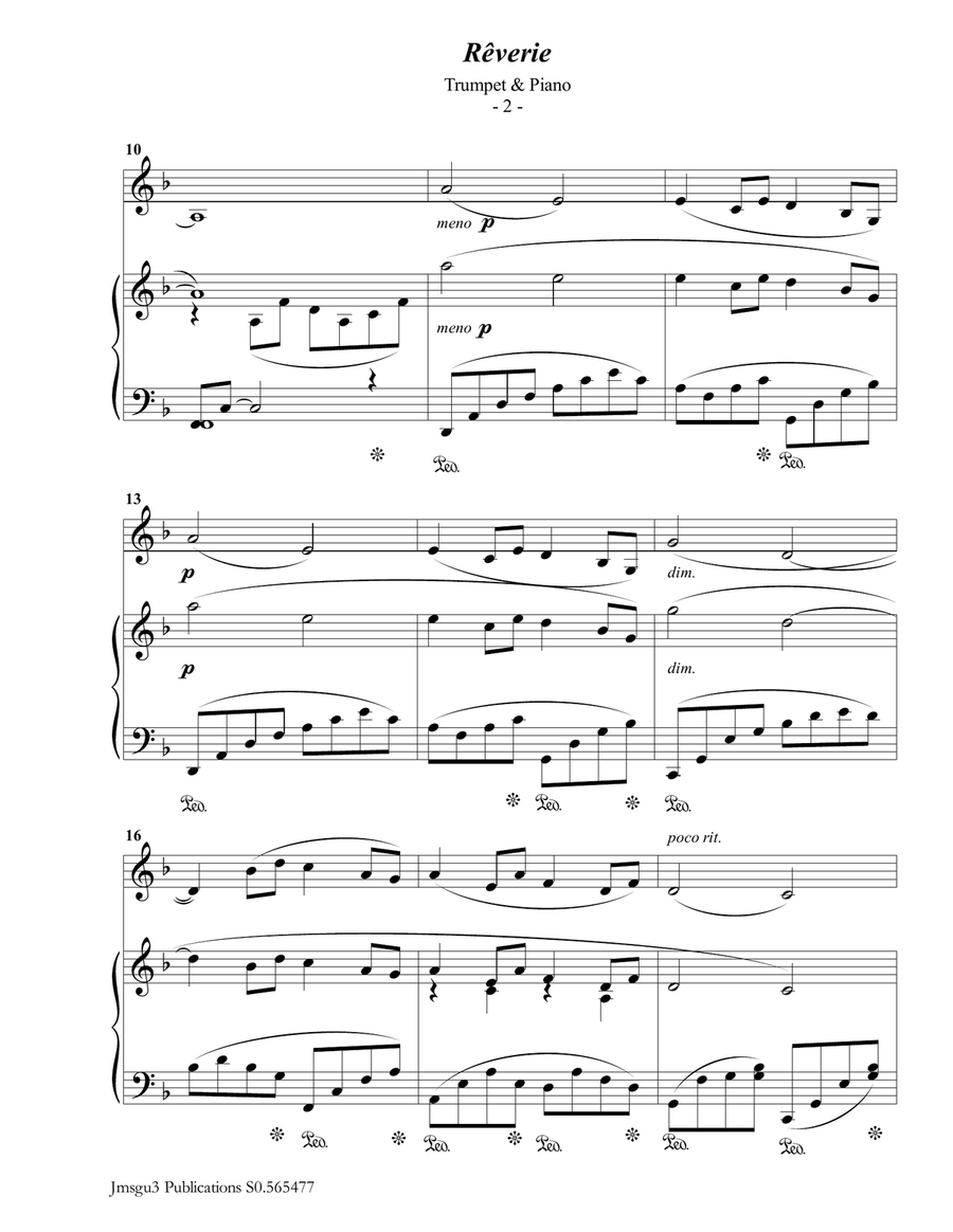 Debussy: Reverie for Trumpet & Piano Debussy: Reverie for Trumpet & Piano Trumpet Solo scores gallery preview page 2