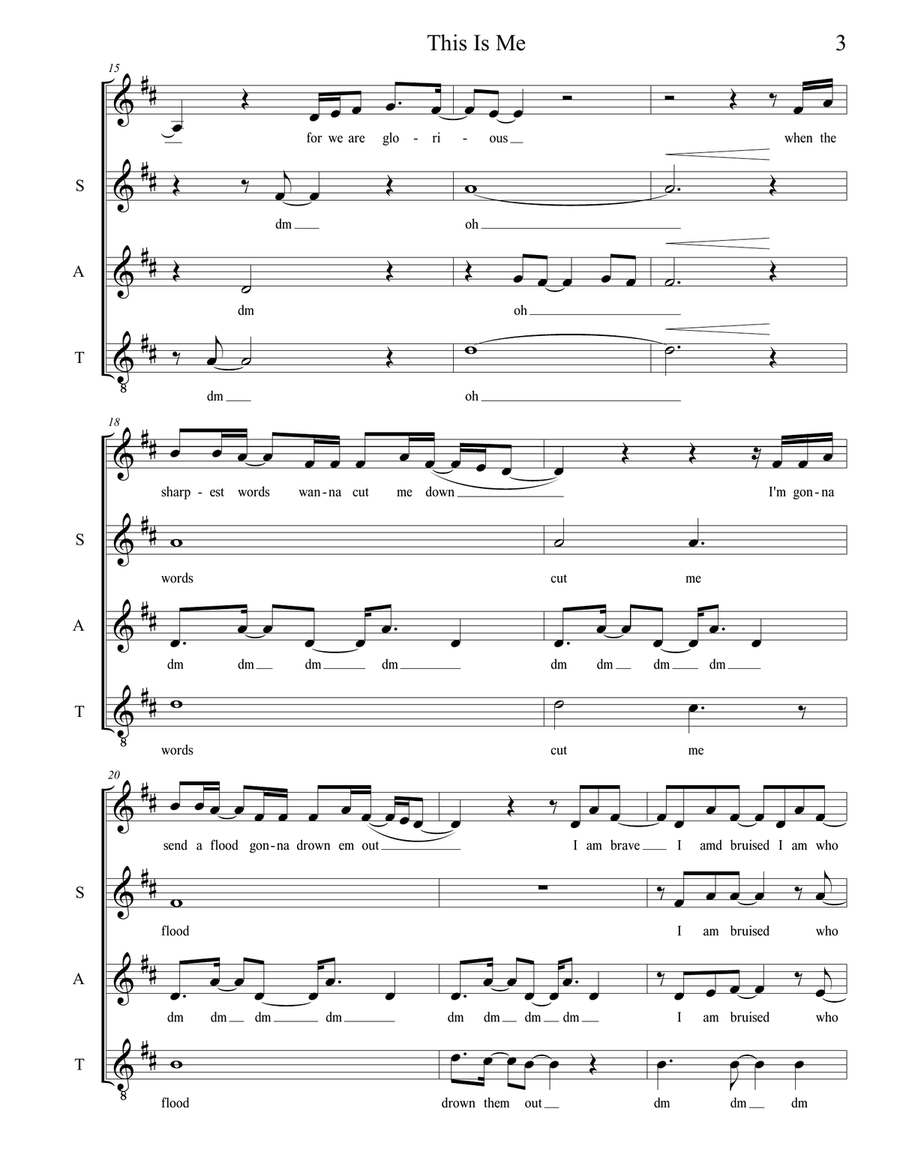 This Is Me 3-Part scores gallery preview page 3