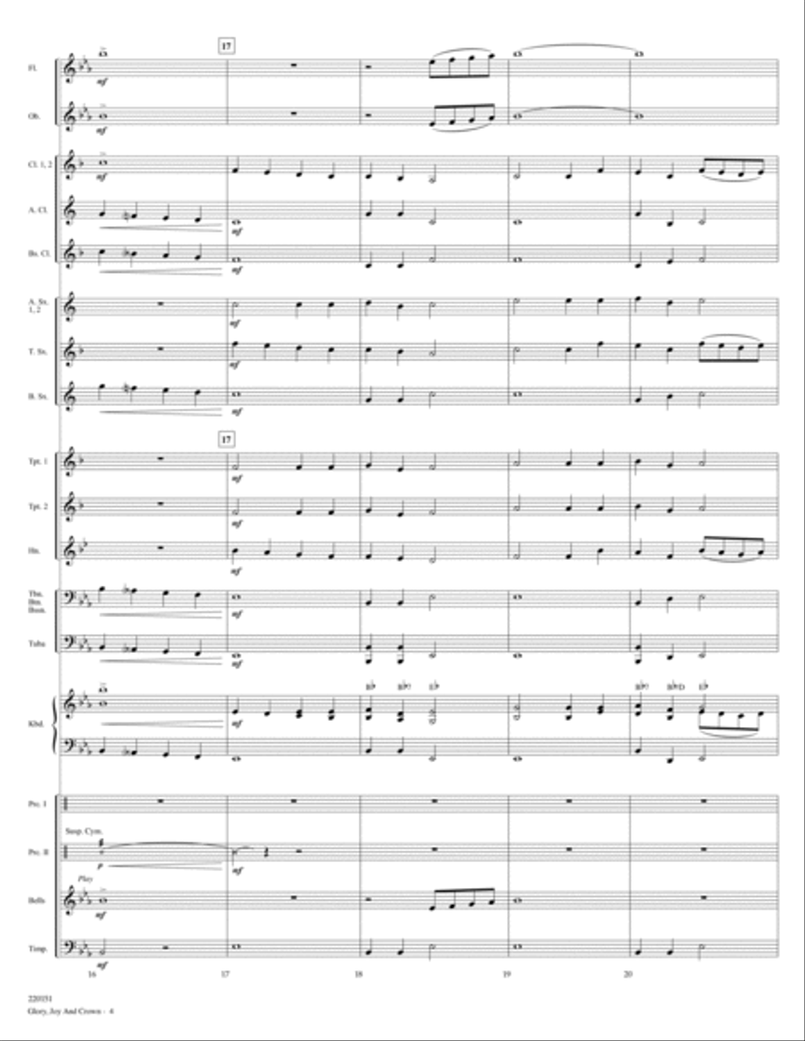 Glory, Joy and Crown (Fairest Lord Jesus) Concert Band scores gallery preview page 4