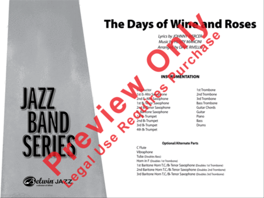 The Days of Wine and Roses Jazz Ensemble scores gallery preview page 18