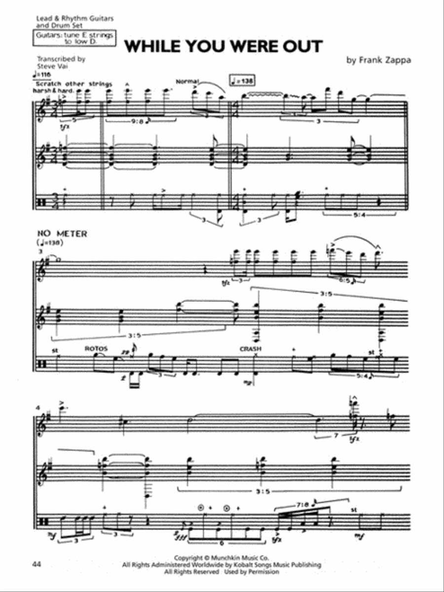 The Frank Zappa Guitar Book Guitar scores gallery preview page 3