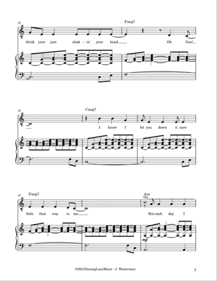 Pareidolia Piano, Vocal, Guitar scores gallery preview page 2