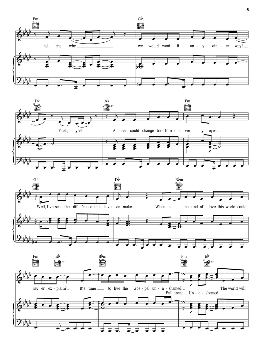 Wonder Why Piano, Vocal, Guitar scores gallery preview page 5