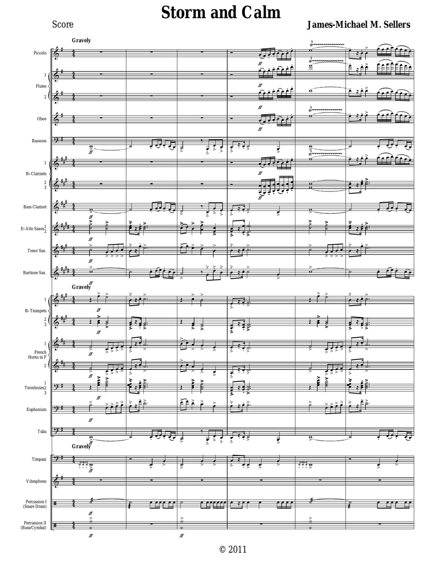 Storm and Calm Concert Band scores gallery preview page 1