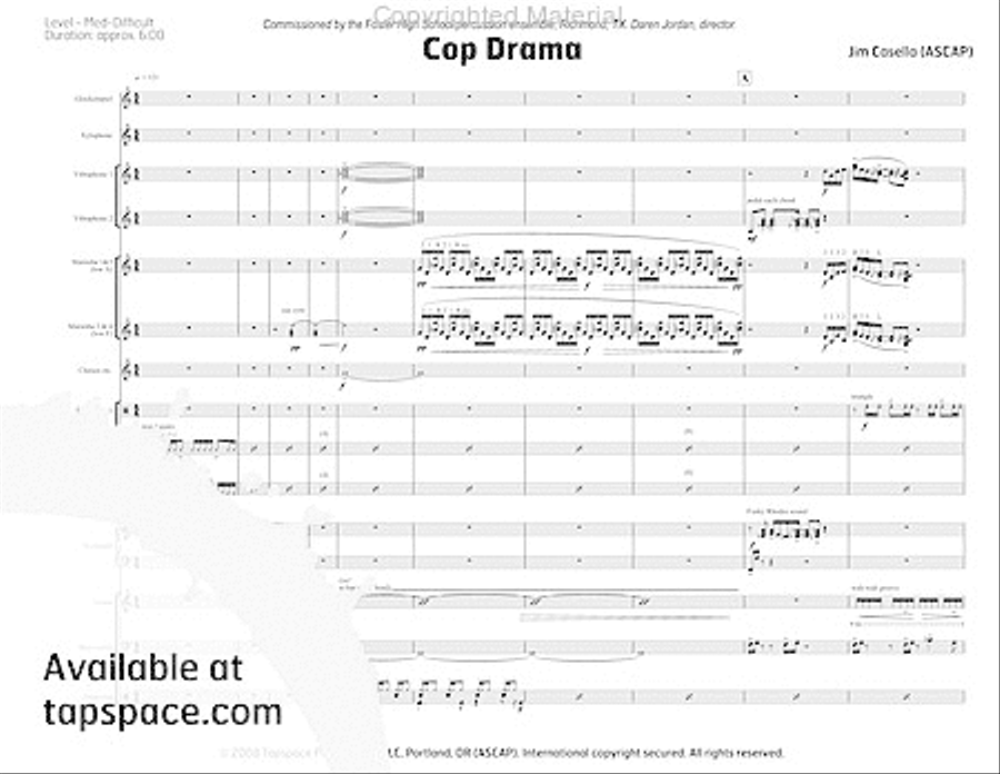 Cop Drama Percussion Ensemble scores gallery preview page 6