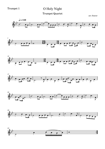 O Holy Night - Trumpet Quartet image number null