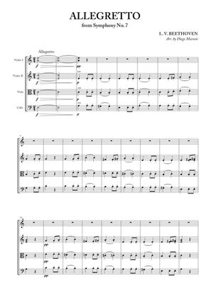 Allegretto from Symphony No. 7 for String Quartet