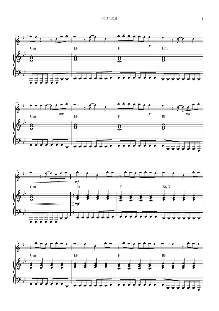 Fortnight Soprano Saxophone scores gallery preview page 3
