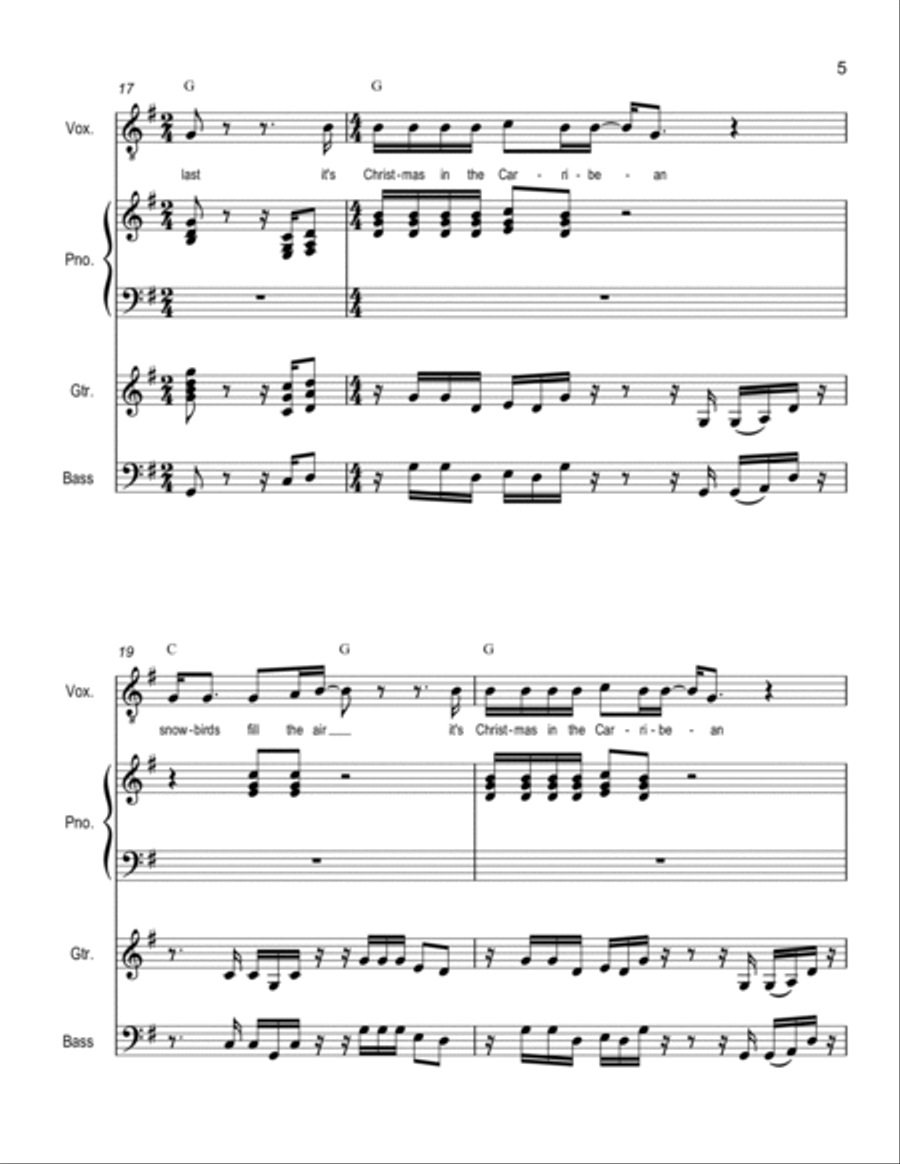 Christmas in the Caribbean Bass Voice scores gallery preview page 5