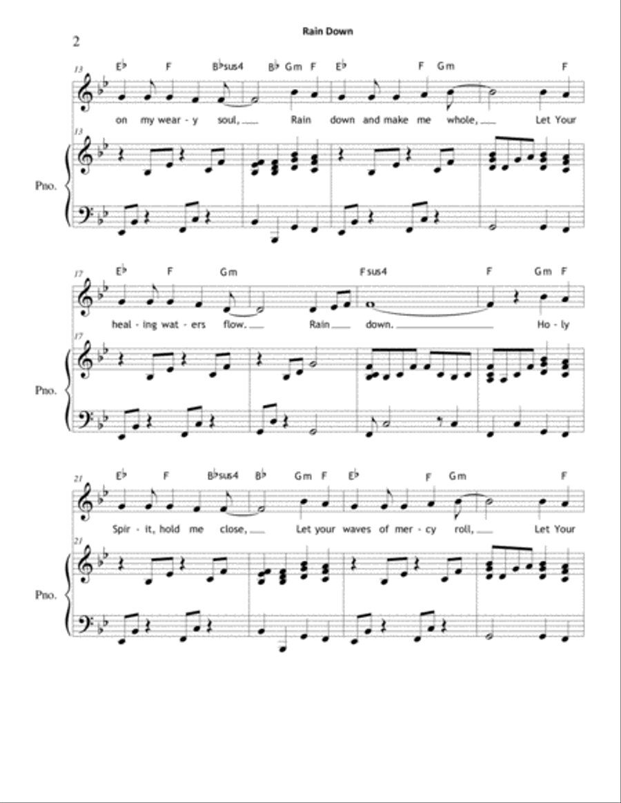 Rain Down (Solo Arrangement) Vocal Duet scores gallery preview page 2
