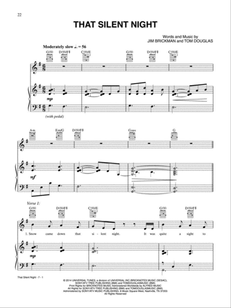 That Silent Night Piano, Vocal, Guitar scores gallery preview page 1