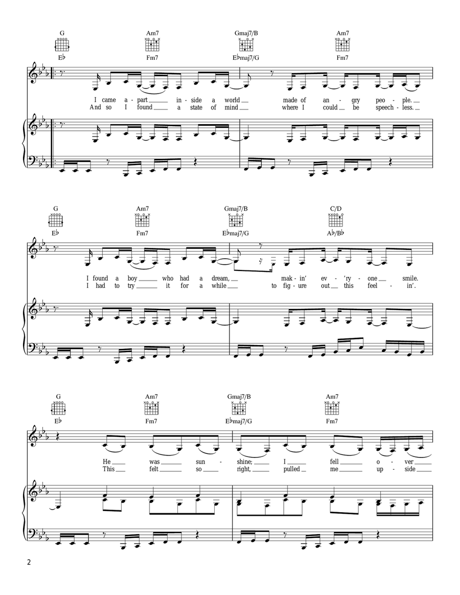 Oxygen Piano, Vocal, Guitar scores gallery preview page 2