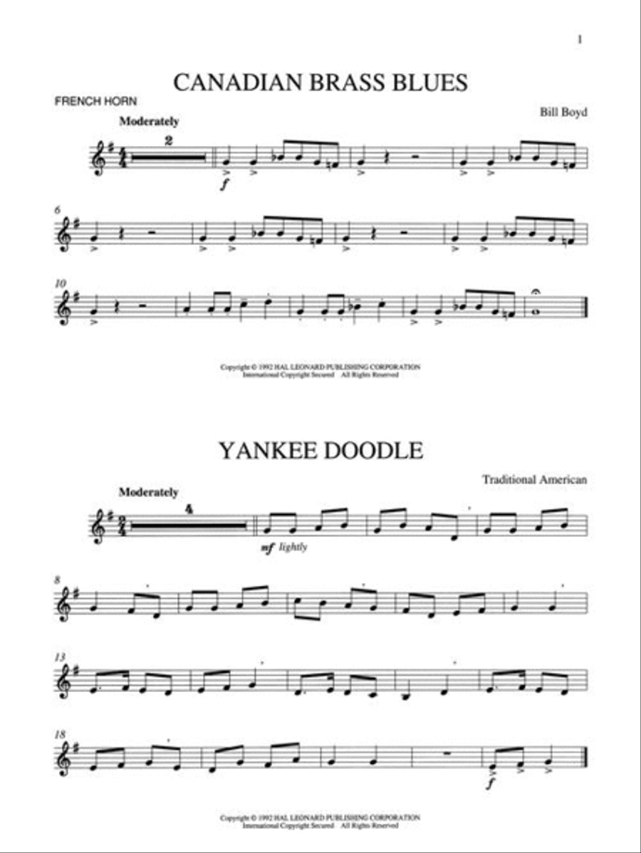 Canadian Brass Book of Beginning Horn Solos Piano scores gallery preview page 7