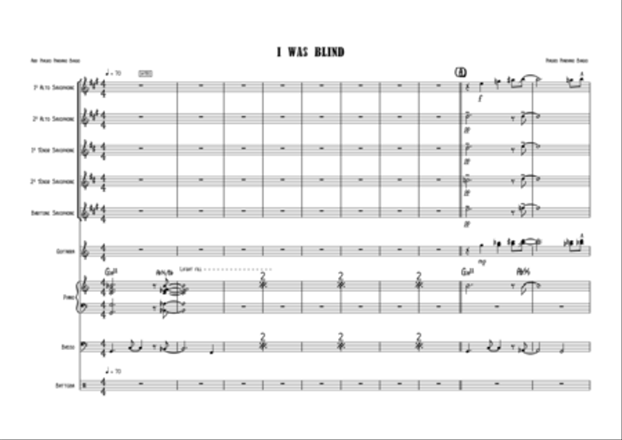 I was blind - Score Only Jazz Ensemble scores gallery preview page 2