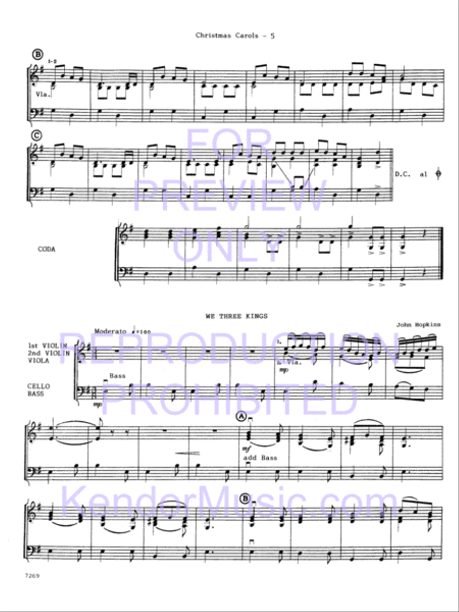 Christmas Carols For Strings String Orchestra scores gallery preview page 7
