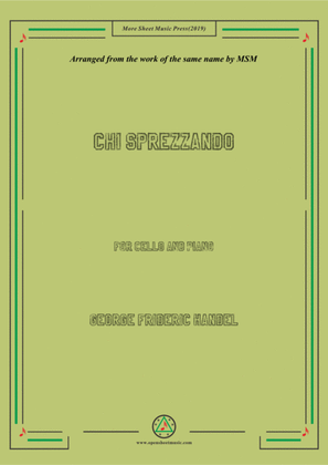 Book cover for Handel-Chi sprezzando,for Cello and Piano