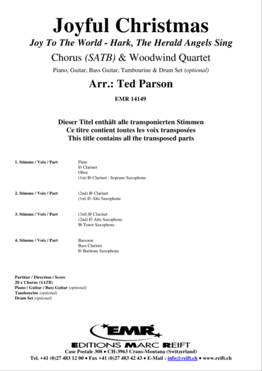 Joyful Christmas Woodwind Quartet scores gallery preview page 2
